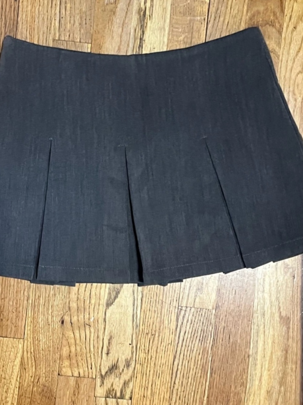 Gray Pleated Mini Skirt